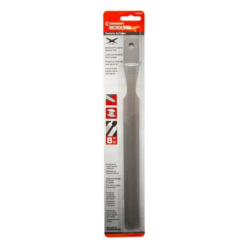 Nicholson Crescent Nicholson 8" Rectangular Double/Single Cut Handy File - Carded - 06601NN - Image 3
